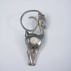 Vintage Mexico Sterling Silver Deer Deco Antelope Brooch Pin Taxco Small